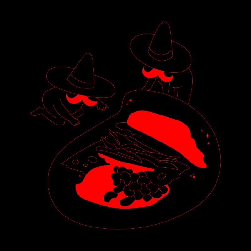 Tacocardia illustrations: nachos and calavera 1